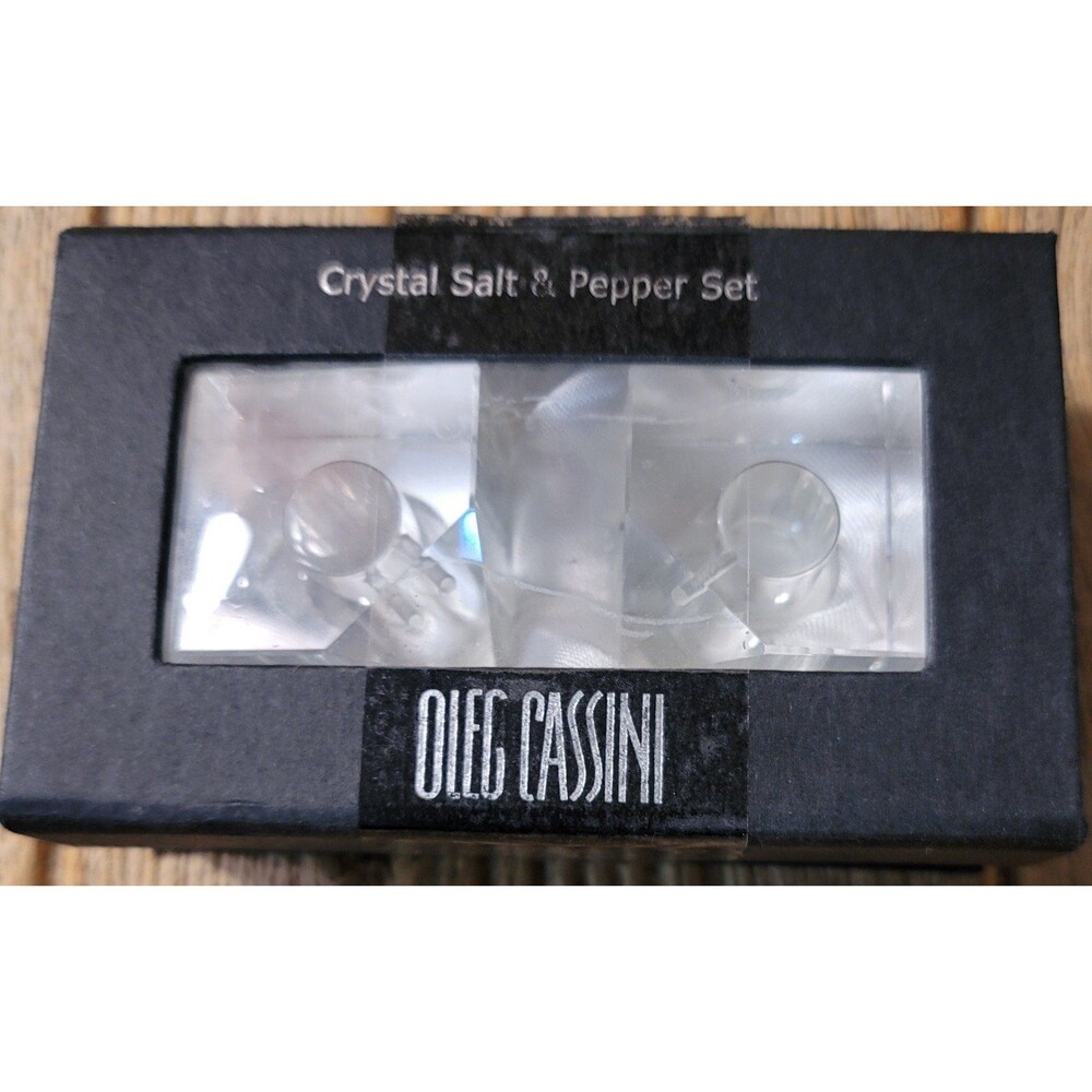 Oleg Cassini Crystal Salt and Pepper Shakers